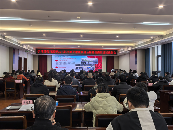12月10日上午，學(xué)習(xí)貫徹習(xí)近平總書記考察安徽重要講話精神縣委宣講團報告會在集團召開，集團領(lǐng)導(dǎo)班子成員、各子公司班子成員及集團本部全體職工參加。.jpg